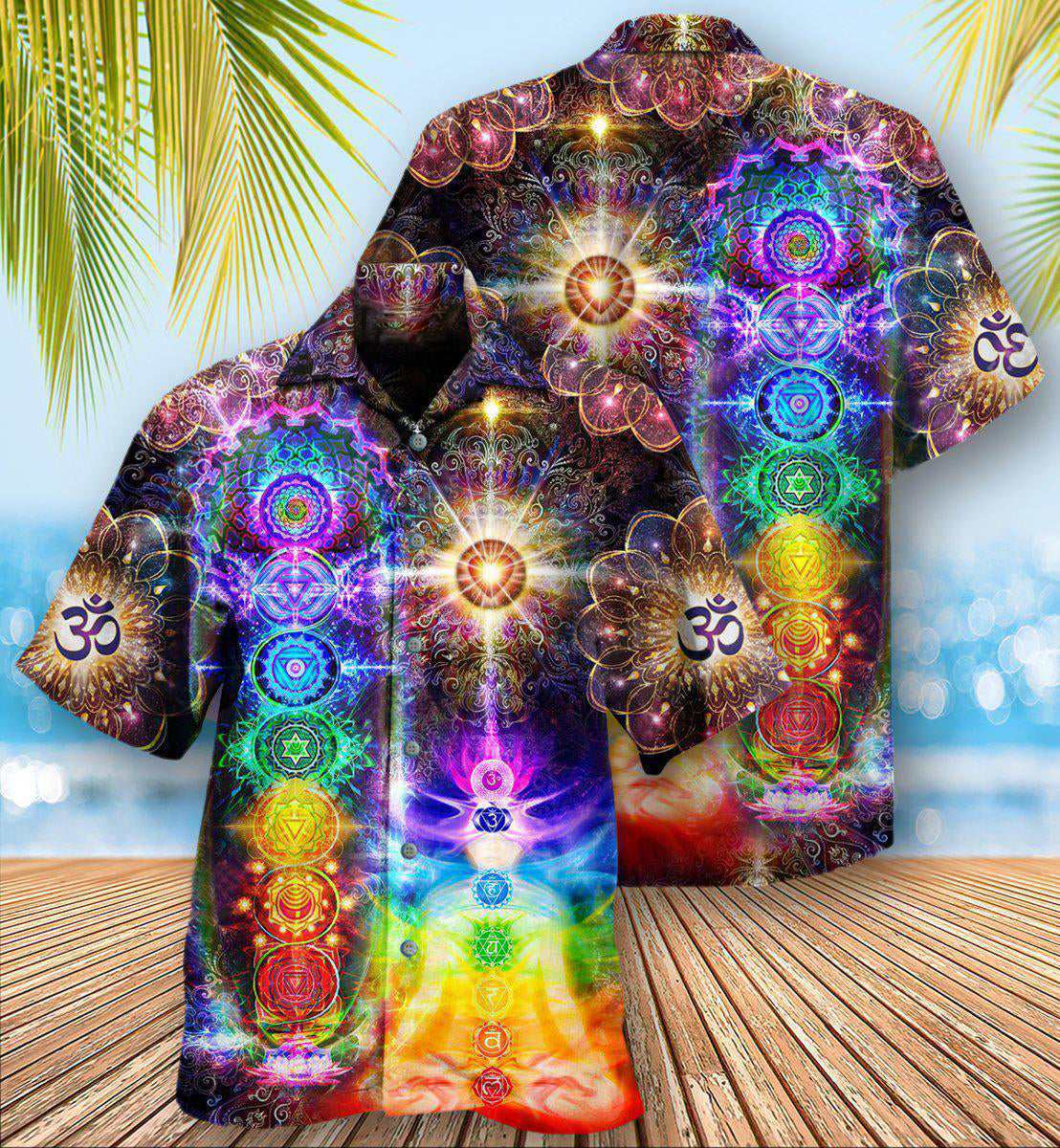 Yoga Harmony Chakra Hawaiian Shirt For Resort Getaways And Comfortable Summer Activities