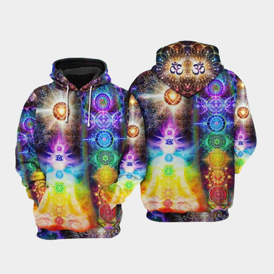 Yoga Mind Soul Harmony Chakra Hoodie For Hobby Enthusiasts Casual Outings Travel And Everyday Comfort