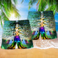 Yoga Tree Beach Shorts Pattern Detail For Vacation Style And Versatile Outdoor Wear
