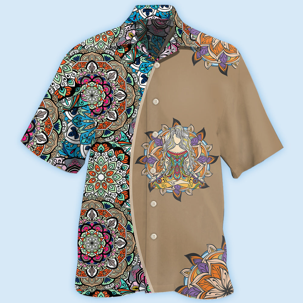 Yoga Quilt Hawaiian Shirt Design View For Casual Summer Styling