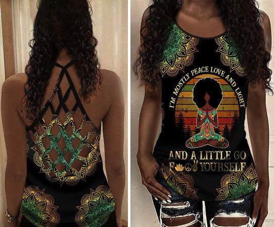 Yoga Meditation Peaceful Hollow Tank Top For Workout Classes And Relaxed Style