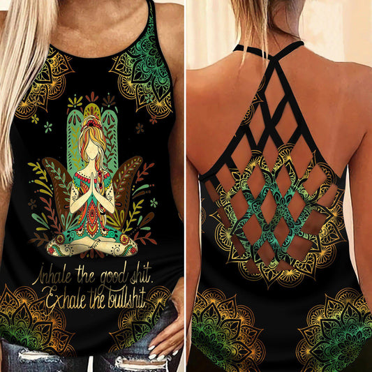 Yoga Meditation Peaceful Hollow Tank Top For Fitness Activities And Daily Wear