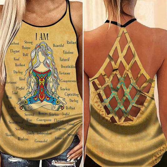 Yoga Meditation Peaceful Hollow Tank Top For Active Days And Vacation Wear