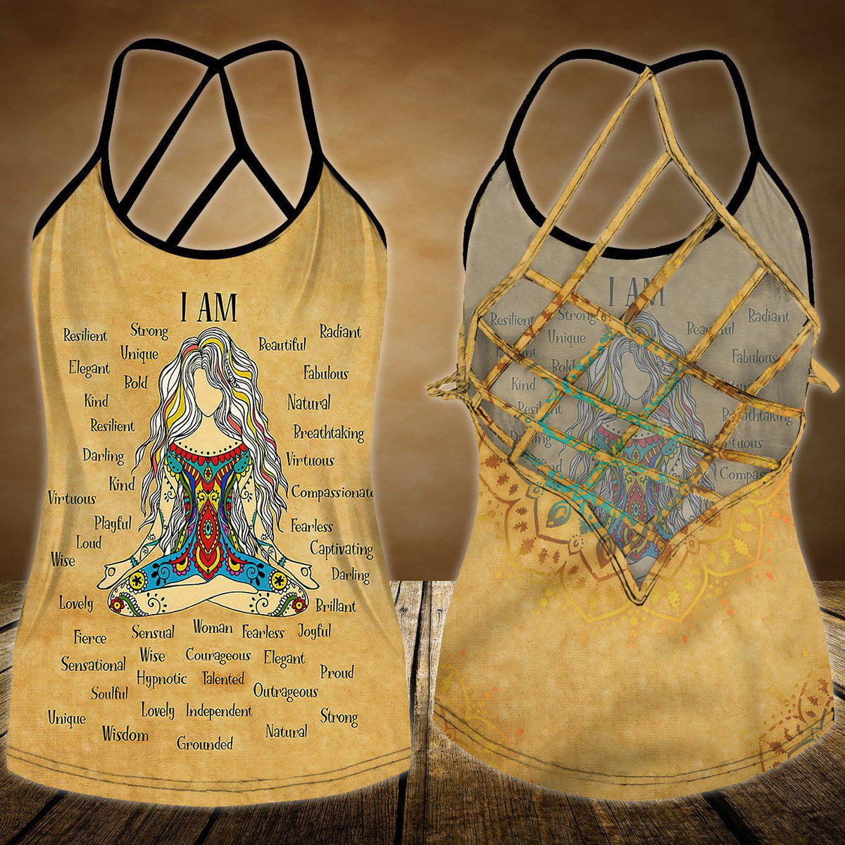 Yoga Meditation Peaceful Hollow Tank Top For Active Days And Vacation Wear