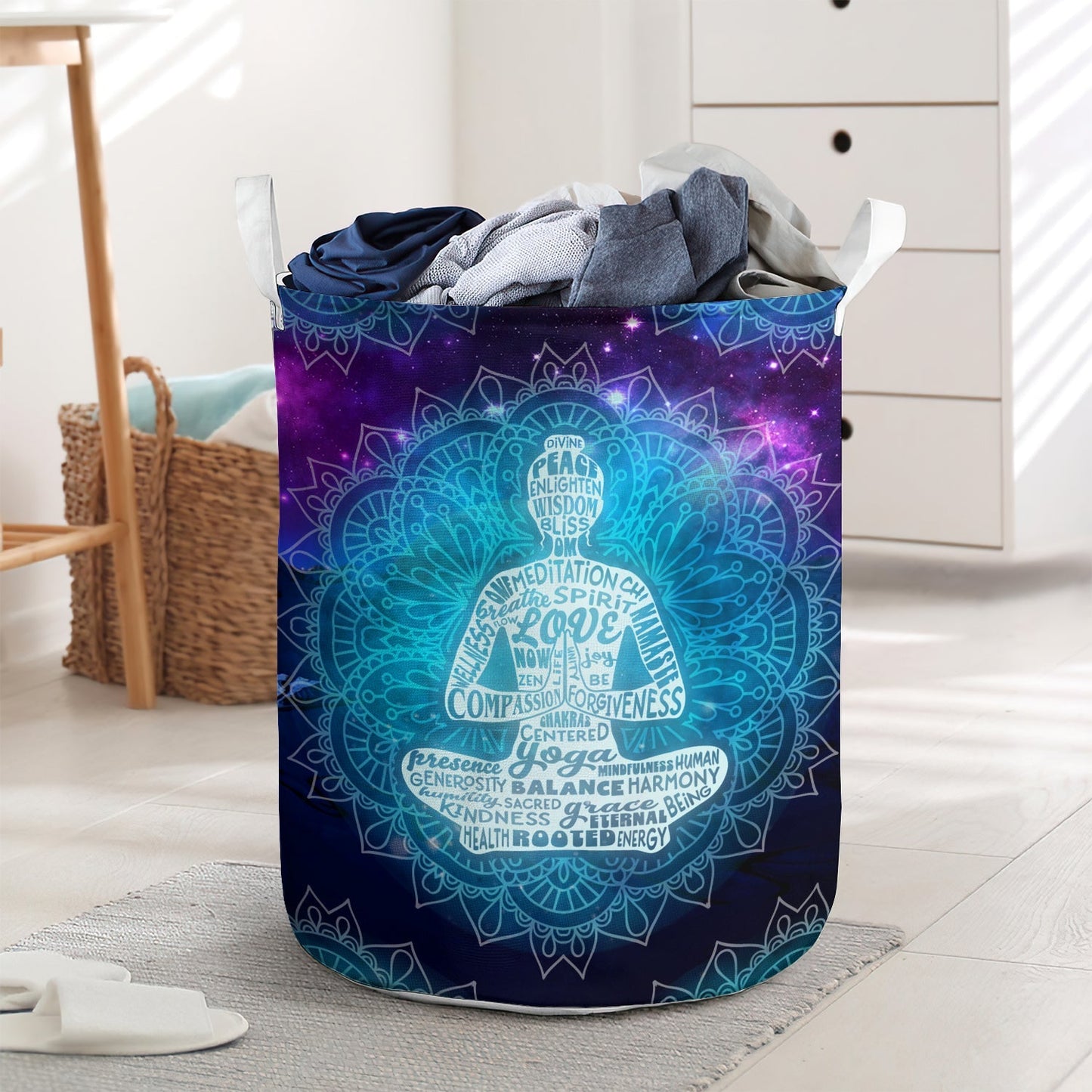 Yoga Love Peace Life Style Laundry Basket For Bathroom Bedroom Storage