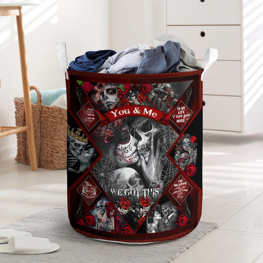 Skull Rose Love You And Me We Got This Laundry Basket For Bathroom Bedroom Storage