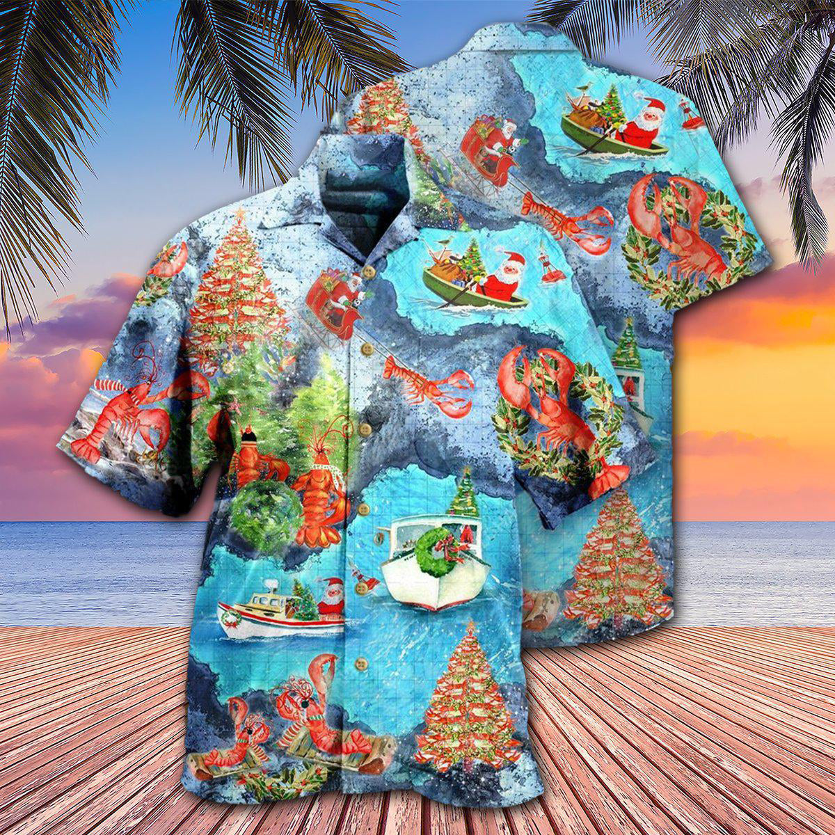 Lobster Christmas Hawaiian Shirt For Resort Getaways And Comfortable Summer Activities