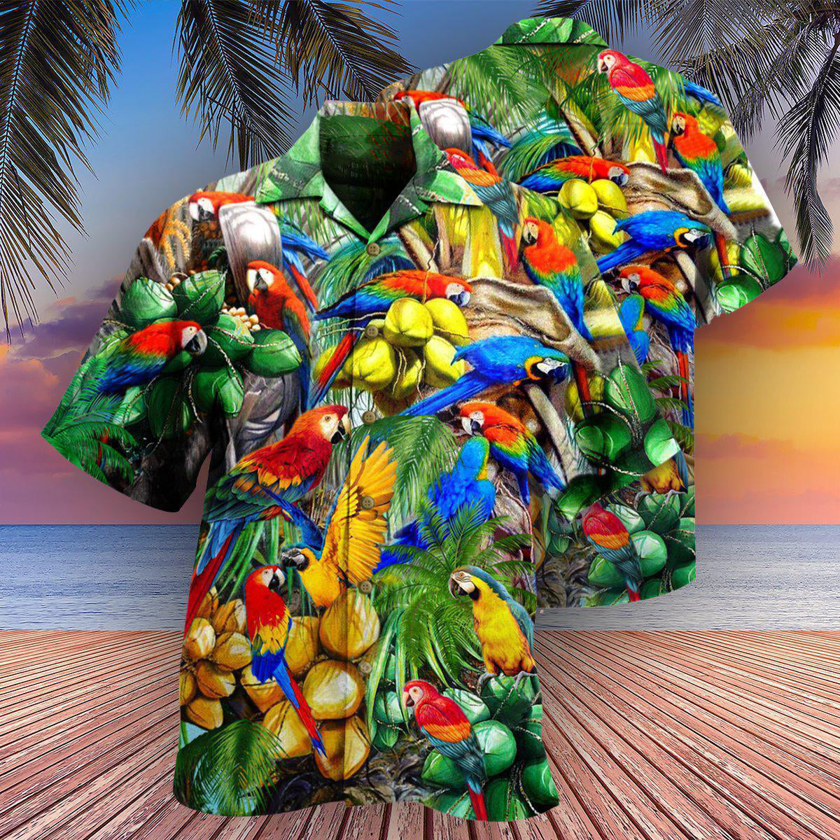 Parrot Call Coconut Holic Hawaiian Shirt For Resort Getaways And Comfortable Summer Activities