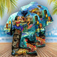 Beach Island Tiki Hawaiian Shirt With All Over Print For Resort Holidays Beach Travel And Relaxed Casual Fashion