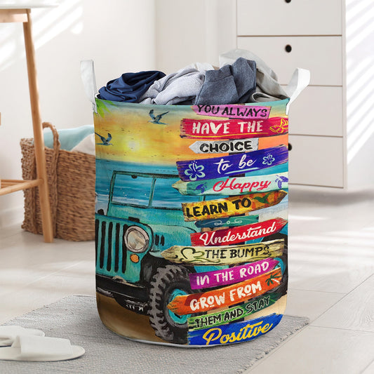 Beach You Always Have The Choice To Be Happy Laundry Basket For Bathroom Bedroom Storage