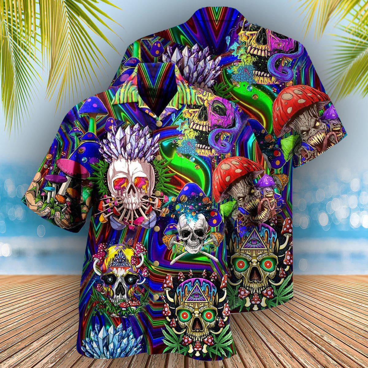 Skull Hawaiian Shirt With All Over Print For Summer Travel Coastal Events And Thoughtful Gift Giving