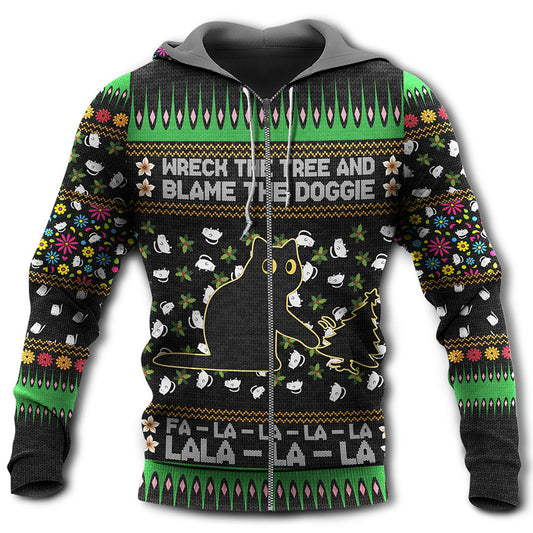 Black Cat Blame Dog Christmas Hoodie For Christmas Events Holiday Travel And Comfortable Casual Outfits
