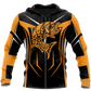 Orange Maori Fishing Hook Hoodie For Angling Enthusiasts Travel Days And Relaxed Daily Wear