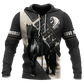 Black Friesian Horse Hoodie For Rustic Travel Casual Adventures And Gift Giving