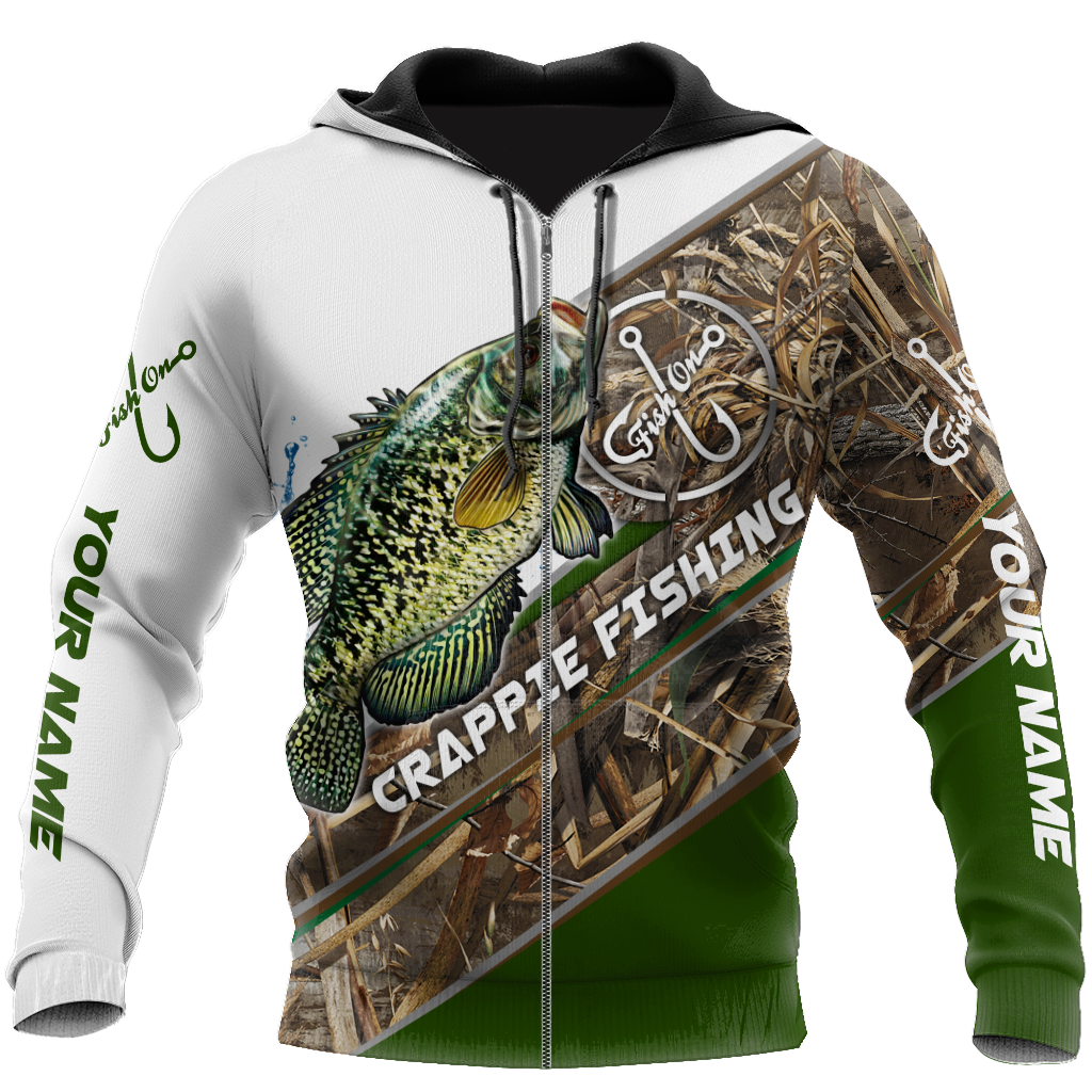 Crappie Fishing Camo Hoodie For Coastal Fishing Trips Casual Outfits And Weekend Travel