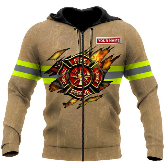 Firefighter Honor Rescue Courage Hoodie For First Responder Appreciation Everyday Wear And Gifts