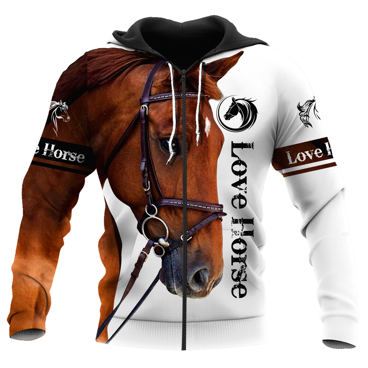 Brown Horse Love Hoodie For Country Outings Travel Days And Relaxed Streetwear