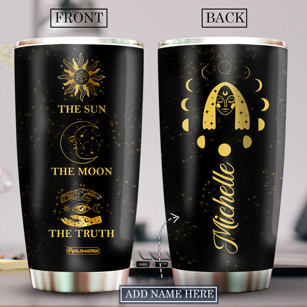 Zodiac Moon And Sun Personalized 20 Oz Tumbler For Coffee Travel And Daily Drinks