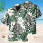 Tropical Zebra Leaf Hawaiian Shirt For Tropical Holidays, Resort Trips, And Relaxed Coastal Style