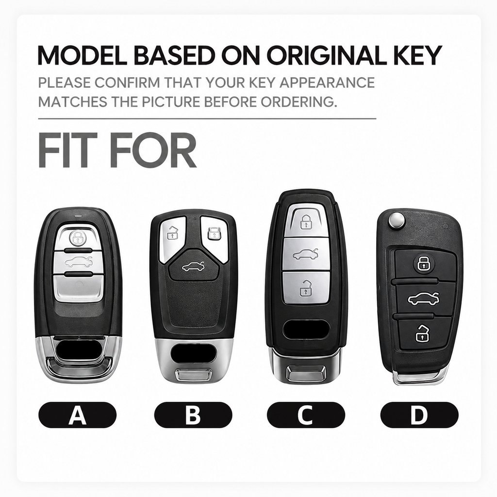 Zinc Alloy Car Key Fob Cover for Audi Q8, RS Q8, A6 C8, S6, RS6, A7, S7, RS7, A3 8Y, A8 D5, RS e-tron GT, Q4 & Q7 – 4N, 4M