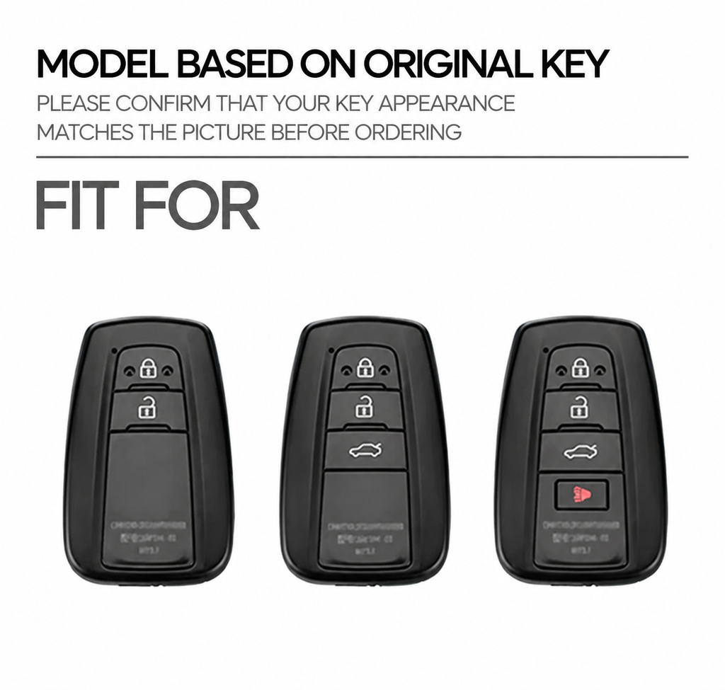 Zinc Alloy Car Key Fob Cover for Toyota C-HR, Hilux, Fortuner, Land Cruiser 200, Camry, Corolla, Crown, RAV4 & Highland