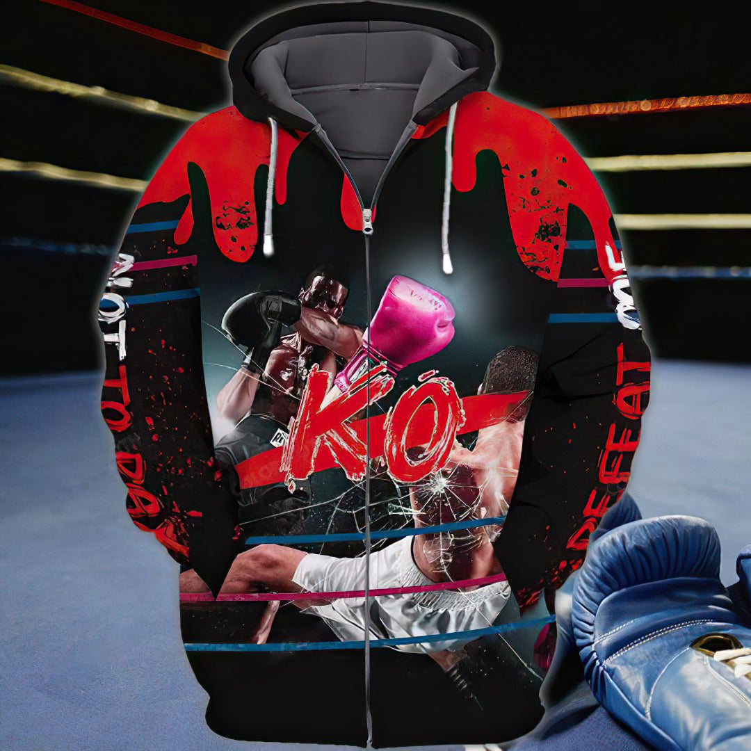 Boxing Defeat Hoodie For Travel Days Outdoor Events And Thoughtful Gifts