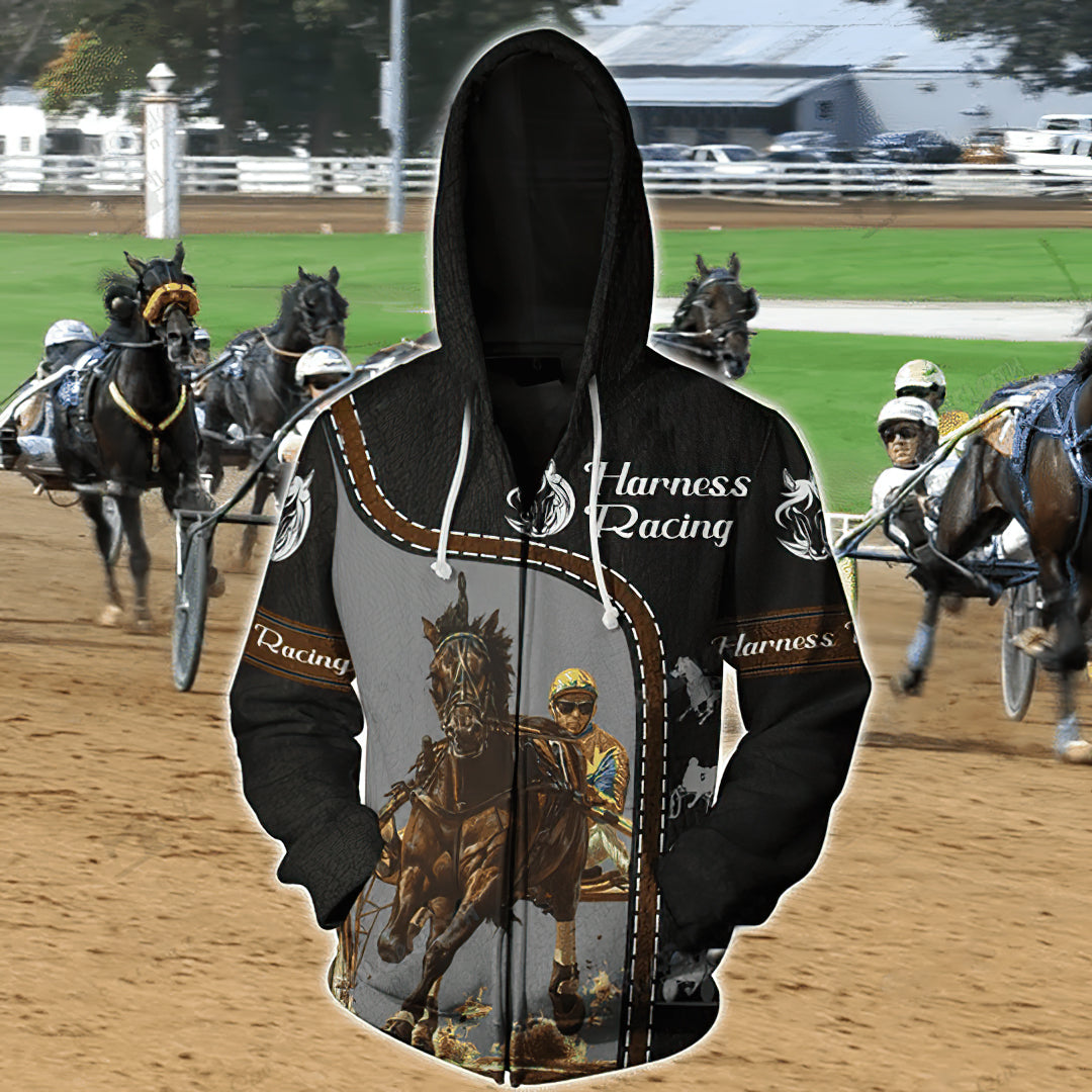 Harness Racing Sport Hoodie For Casual Streetwear Travel And Everyday Comfort
