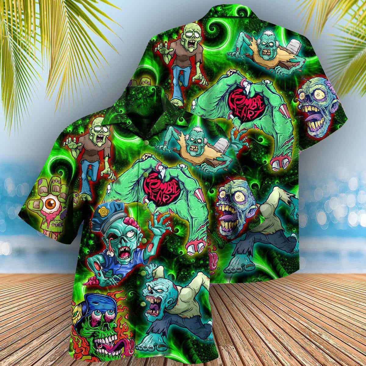 Zombie Hawaiian Shirt With All Over Print For Warm Weather Adventures Parties And Daily Comfort