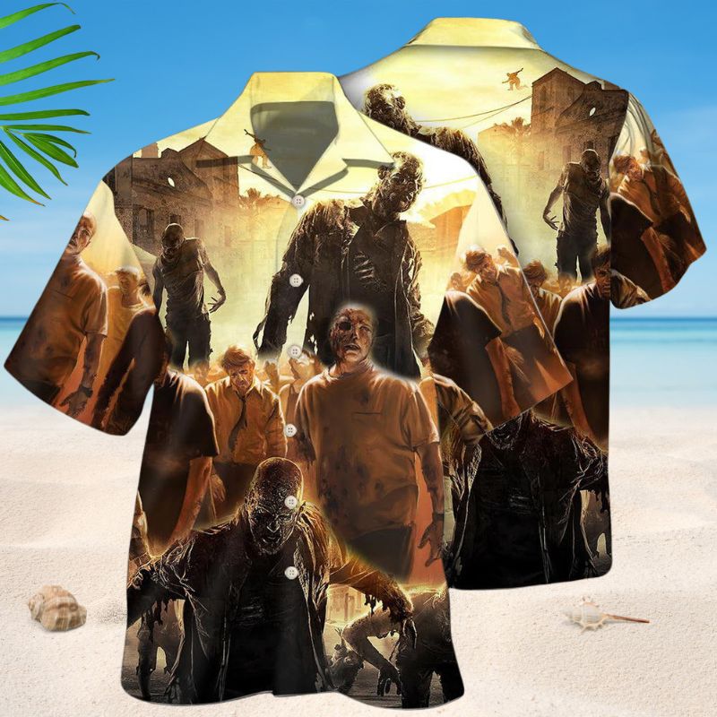 Spooky Creative Zombie Hawaiian Shirt For Halloween Parties, Beach Trips, And Bold Seasonal Style