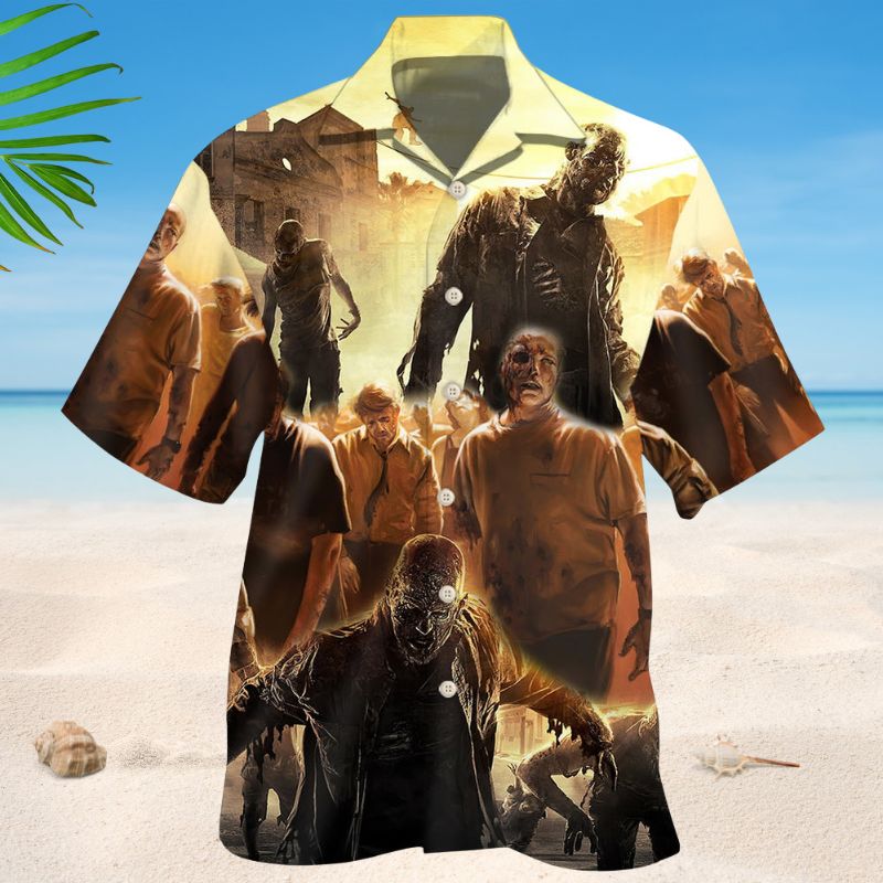 Spooky Creative Zombie Hawaiian Shirt For Halloween Parties, Beach Trips, And Bold Seasonal Style