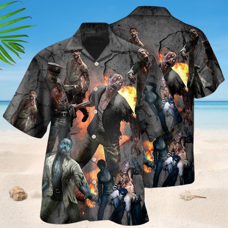 Creative Zombies Apocalypse Hawaiian Shirt For Resort Trips, Coastal Parties, And Warm Weather Style