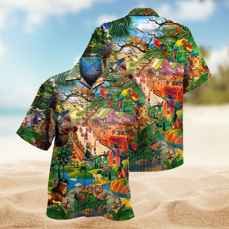 Zoo Animals Hawaiian Shirt For Coastal Travel, Casual Events, And Comfortable Summer Wear