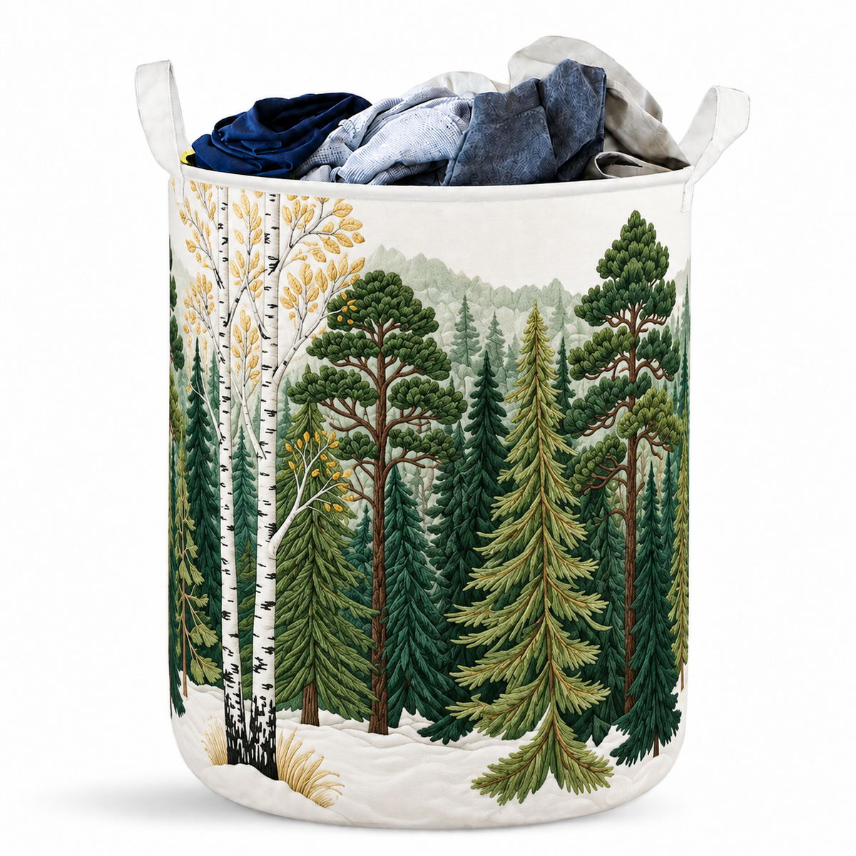 Evergreen Pine And Birch Forest Laundry Basket For Laundry Room Bathroom Bedroom Nursery And Everyday Home Organization