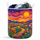 Colorful Sunset Wildflower Landscape Laundry Basket For Laundry Room Bathroom Bedroom Nursery And Everyday Home Organization