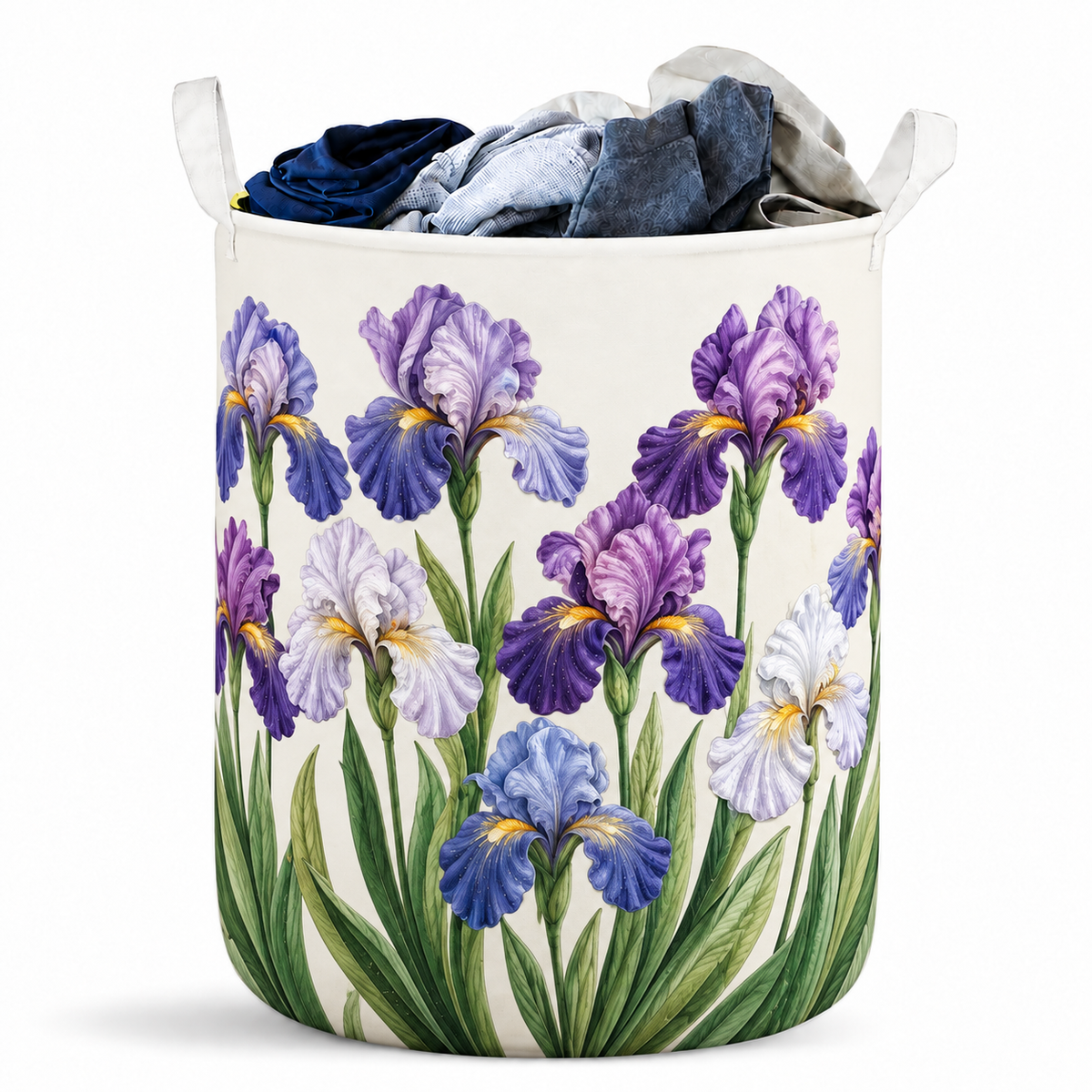 Purple Iris Flower Laundry Basket For Laundry Room Bathroom Bedroom Nursery And Everyday Home Organization