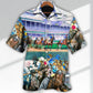 Horse Racing Amazing Hawaiian Shirt For Resort Getaways And Comfortable Summer Activities