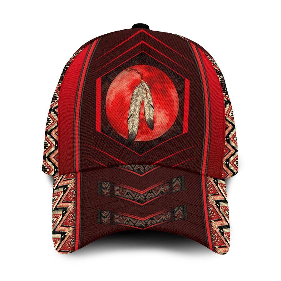 Personalized Native Red Moon Eagle Feather Classic Cap For Nature Lovers Travel And Casual Daily Styling