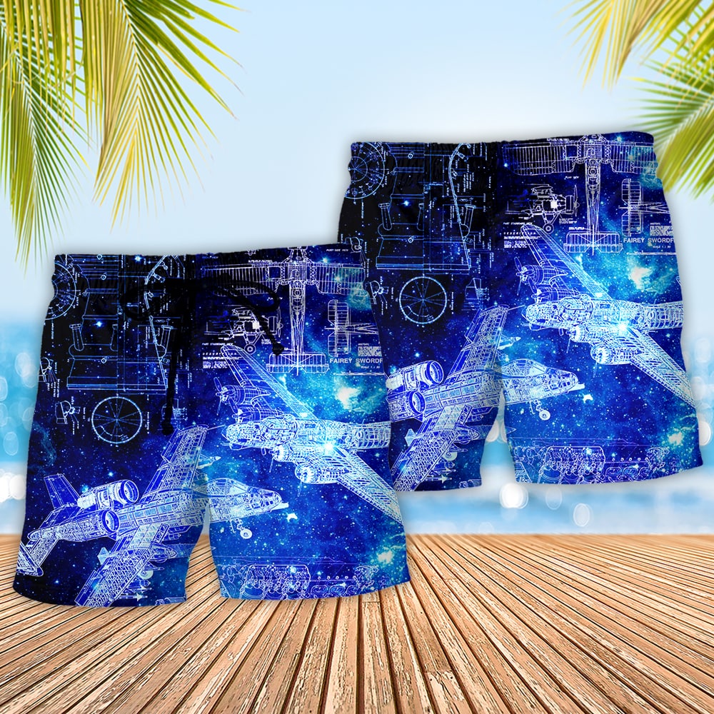 Aerospace Engineer Tech Beach Shorts Design Detail For Resort And Beach Day Style