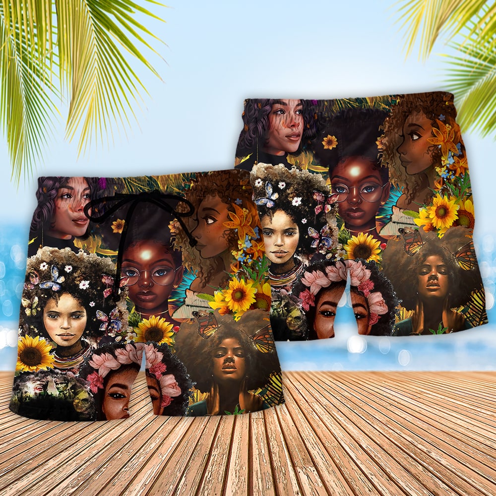Black Beach Shorts Pattern Detail For Resort Wear And Lightweight Summer Style
