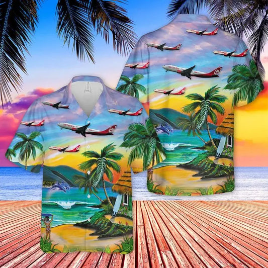 European Passenger Aircraft Hawaiian Shirt For Road Trip Adventures, Resort Days, And Comfortable Everyday Wear