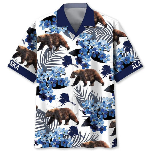 Alaska State Proud Hawaiian Shirt For Outdoor Event, Family Vacation, And Relaxed Summer Style