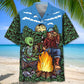 Alien Bigfoot Campfire Hawaiian Shirt For Tropical Holidays, Outdoor Gatherings, And Everyday Comfort