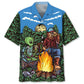 Alien Bigfoot Campfire Hawaiian Shirt For Tropical Holidays, Outdoor Gatherings, And Everyday Comfort