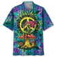 Alien Mushroom Peace Sign Hawaiian Shirt For Resort Trips, Coastal Parties, And Warm Weather Style