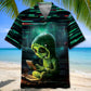 Alien Video Game Hawaiian Shirt For Summer Vacation, Beach Travel, And Casual Wear