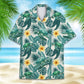 Tropical Island Turtle Aloha Hawaiian Shirt For Summer Vacation, Beach Travel, And Casual Wear
