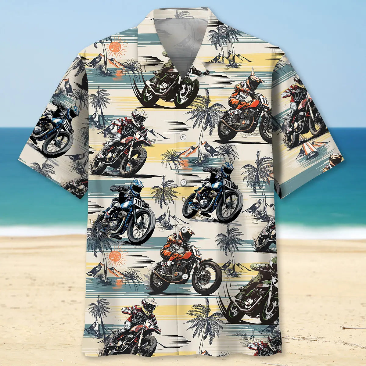 Island Aloha Flat Track Bike Racing Hawaiian Shirt For Motorsport Events, Beach Travel, And Thoughtful Gift Giving