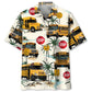 Island Aloha School Bus Hawaiian Shirt For Summer Vacation, Beach Travel, And Casual Wear