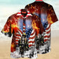 Firefighter Creative Pattern Hawaiian Shirt For Resort Trips, Coastal Parties, And Warm Weather Style