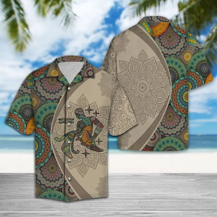 Summer Aquarius Horoscope Hawaiian Shirt For Island Vacations, Resort Wear, And Relaxed Seasonal Style